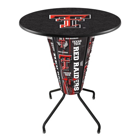 Holland Bar Stool Co Lighted 42" Black Texas Tech Pub Table L218B42TXTech36RTXTech